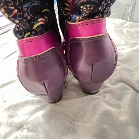 Vibrant Pink and Purple Lace-Up Boots - Picture 8 of 12